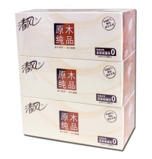 清风盒装原木纯品抽纸 B338CN（200抽，3盒/提，36盒/箱）按盒售