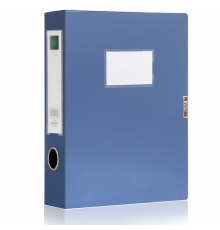 得力(deli)5604/严采8607 75mm A4 4寸 粘扣档案盒（蓝色，6个/小箱；36个/件）