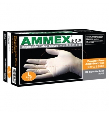 AMMEX爱马斯一次性乳胶手套 无粉大号 TLFC46100