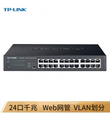TP-LINK 24口全千兆Web网管交换机 企业级交换器 监控网络网线分线器 分流器 TL-SG2024D