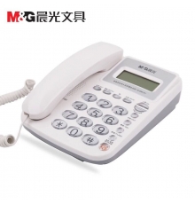 晨光（M&G）电话机 经典水晶按键有线电话座机固话办公家用商务来电显示 AEQ96761 白色