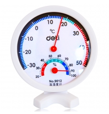 得力（deli）9012室内外温湿度计（规格：75*20mm）