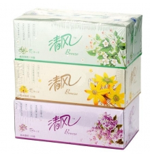 清风盒装抽纸无香型 B333B（130抽，3盒/提，48盒/箱）按提售