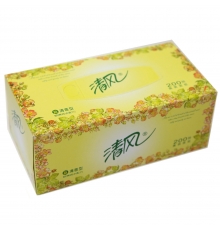 清风盒装清香型抽纸 B338S（200抽，3盒/提，36盒/箱）按提售